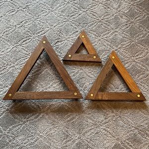 Geometric Wooden Triangle Wall Decor Set